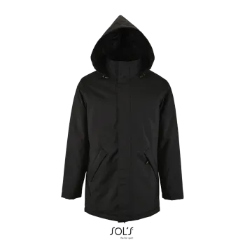 Φωτογραφία από μπροστά από Robyn 3-4XL - Unisex μακρύ παρκά σε χρώμα Black