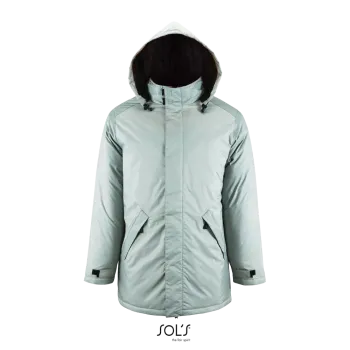 Φωτογραφία από μπροστά από Robyn 3-4XL - Unisex μακρύ παρκά σε χρώμα Metal Grey