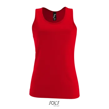 Φωτογραφία από μπροστά από Sporty TT Women - Γυναικείο αμάνικο αθλητικό μπλουζάκι σε χρώμα Red