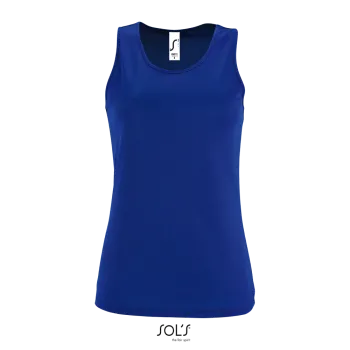 Φωτογραφία από μπροστά από Sporty TT Women - Γυναικείο αμάνικο αθλητικό μπλουζάκι σε χρώμα Royal Blue