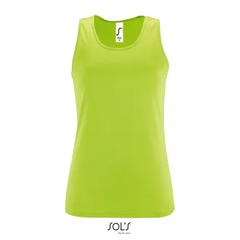 Φωτογραφία από μπροστά από Sporty TT Women - Γυναικείο αμάνικο αθλητικό μπλουζάκι σε χρώμα Apple Green
