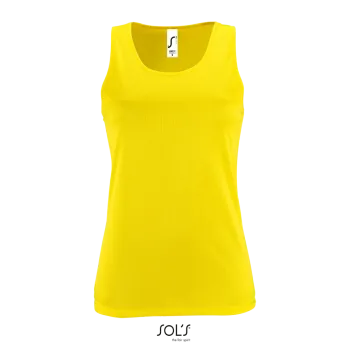 Φωτογραφία από μπροστά από Sporty TT Women - Γυναικείο αμάνικο αθλητικό μπλουζάκι σε χρώμα Neon Yellow