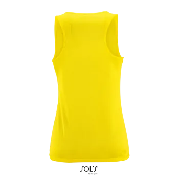 Φωτογραφία από πίσω από Sporty TT Women - Γυναικείο αμάνικο αθλητικό μπλουζάκι σε χρώμα Neon Yellow