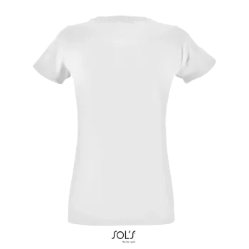 Φωτογραφία από πίσω από Regent Fit Women Λευκό - Γυναικείο T-shirt σε στενή γραμμή σε χρώμα White