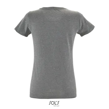 Φωτογραφία από πίσω από Regent Fit Women - Γυναικείο T-shirt σε στενή γραμμή σε χρώμα Grey Melange