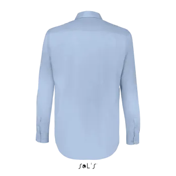 Φωτογραφία από πίσω από Baltimore Fit - Ανδρικό μακρυμάνικο πουκάμισο από ποπλίνα σε χρώμα Sky Blue