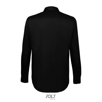 Φωτογραφία από πίσω από Baltimore Fit - Ανδρικό μακρυμάνικο πουκάμισο από ποπλίνα σε χρώμα Black