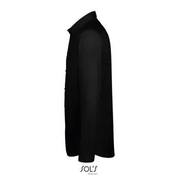 Φωτογραφία προφίλ από Baltimore Fit - Ανδρικό μακρυμάνικο πουκάμισο από ποπλίνα σε χρώμα Black