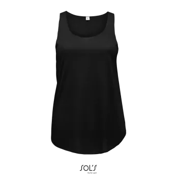 Φωτογραφία από μπροστά από Jade - Γυναικείο ελαφρύ αμάνικο μπλουζάκι σε χρώμα Black