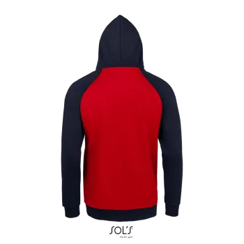 Φωτογραφία από πίσω από Seattle 3XL - Unisex φούτερ δίχρωμο σε χρώμα French Navy-Red