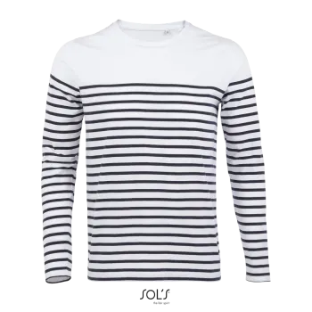 Φωτογραφία από μπροστά από Matelot LSL Men 3XL - Ανδρικό μακρυμάνικο ριγέ T-shirt σε χρώμα White-Navy