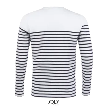 Φωτογραφία από πίσω από Matelot LSL Men 3XL - Ανδρικό μακρυμάνικο ριγέ T-shirt σε χρώμα White-Navy