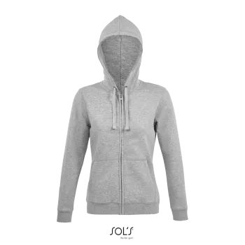 Φωτογραφία από μπροστά από Spike Women - Γυναικεία ζακέτα φούτερ με κουκούλα σε χρώμα Grey Melange