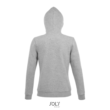 Φωτογραφία από πίσω από Spike Women - Γυναικεία ζακέτα φούτερ με κουκούλα σε χρώμα Grey Melange