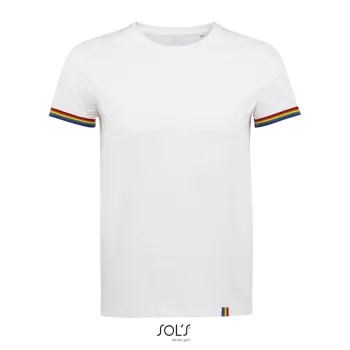 Φωτογραφία από μπροστά από Rainbow Men Λευκό 3-4XL - Αντρικό T-shirt σε χρώμα White-Multi