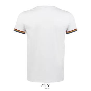 Φωτογραφία από πίσω από Rainbow Men Λευκό 3-4XL - Αντρικό T-shirt σε χρώμα White-Multi