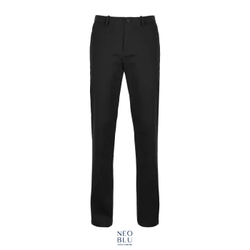 Φωτογραφία από μπροστά από Gustave Men (50-56) - Ανδρικό παντελόνι chino με ελαστική μέση σε χρώμα Deep Black