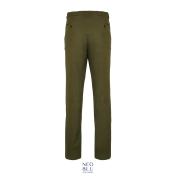 Φωτογραφία από πίσω από Gustave Men (50-56) - Ανδρικό παντελόνι chino με ελαστική μέση σε χρώμα Deep Khaki