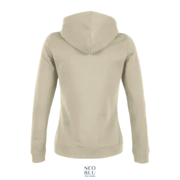 Φωτογραφία από πίσω από Nicholas Women 3XL - Γυναικείο φούτερ με κουκούλα σε χρώμα Dusty Beige