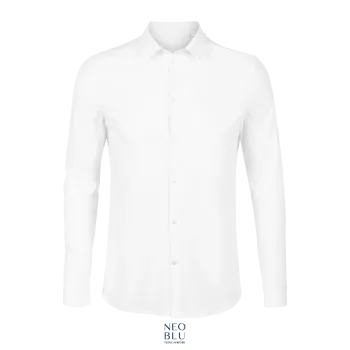 Φωτογραφία από μπροστά από Balthazar Men 3-4XL - Ανδρικό Μερσεριζέ Πουκάμισο σε χρώμα White Optic