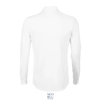 Φωτογραφία από πίσω από Balthazar Men 3-4XL - Ανδρικό Μερσεριζέ Πουκάμισο σε χρώμα White Optic