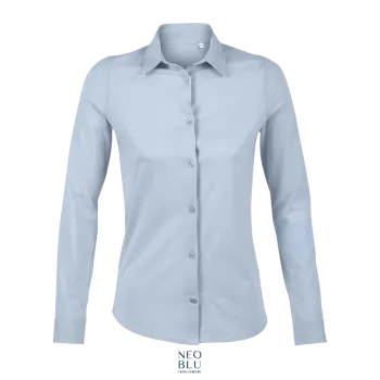 Φωτογραφία από μπροστά από Balthazar Women 3XL - Γυναικείο μερσεριζέ πουκάμισο σε χρώμα Soft Blue
