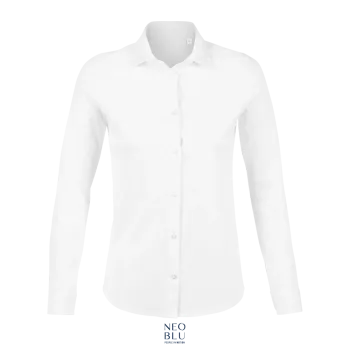 Φωτογραφία από μπροστά από Balthazar Women 3XL - Γυναικείο μερσεριζέ πουκάμισο σε χρώμα White Optic