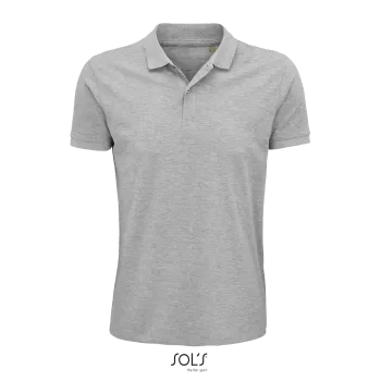 Φωτογραφία από μπροστά από Planet Men 4-5XL - Ανδρικό οργανικό πόλο σε χρώμα Grey Melange