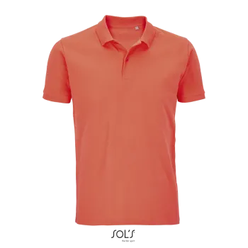 Φωτογραφία από μπροστά από Planet Men - Ανδρικό οργανικό πόλο σε χρώμα Pop Orange