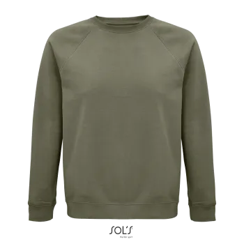 Φωτογραφία από μπροστά από Space 3XL - Unisex οργανική μπλούζα φούτερ σε χρώμα Khaki