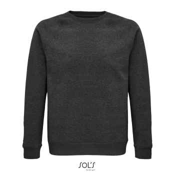 Φωτογραφία από μπροστά από Space 3XL - Unisex οργανική μπλούζα φούτερ σε χρώμα Charcoal Melange