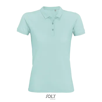 Φωτογραφία από μπροστά από Planet Women - Γυναικείο οργανικό πόλο σε χρώμα Arctic Blue