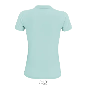 Φωτογραφία από πίσω από Planet Women - Γυναικείο οργανικό πόλο σε χρώμα Arctic Blue