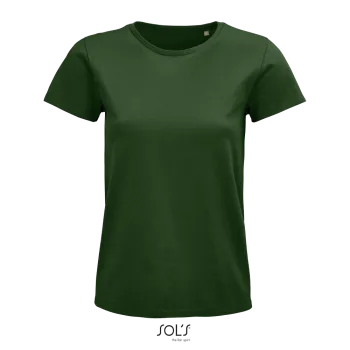 Φωτογραφία από μπροστά από Pioneer Women 3XL - Γυναικείο οργανικό T-shirt σε χρώμα Bottle Green