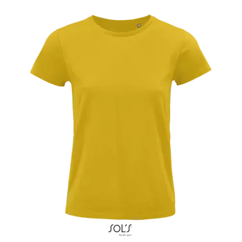 Φωτογραφία από μπροστά από Pioneer Women - Γυναικείο οργανικό T-shirt σε χρώμα Gold