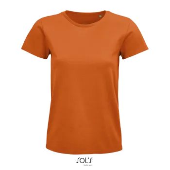 Φωτογραφία από μπροστά από Pioneer Women - Γυναικείο οργανικό T-shirt σε χρώμα Orange