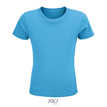 Φωτογραφία από μπροστά από Crusader Kids - Παιδικό οργανικό T-shirt σε χρώμα Aqua