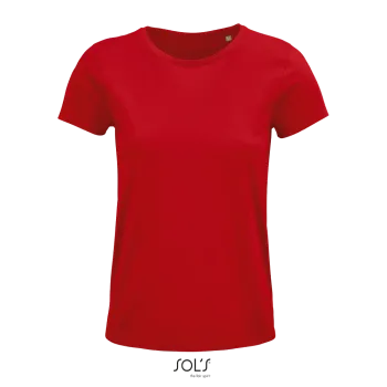 Φωτογραφία από μπροστά από Crusader Women 3XL - Γυναικείο οργανικό T-shirt σε χρώμα Red