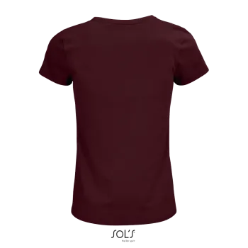 Φωτογραφία από πίσω από Crusader Women - Γυναικείο οργανικό T-shirt σε χρώμα Burgundy