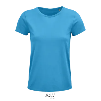 Φωτογραφία από μπροστά από Crusader Women - Γυναικείο οργανικό T-shirt σε χρώμα Aqua