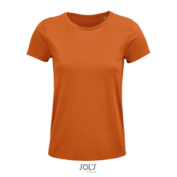 Φωτογραφία από μπροστά από Crusader Women - Γυναικείο οργανικό T-shirt σε χρώμα Orange