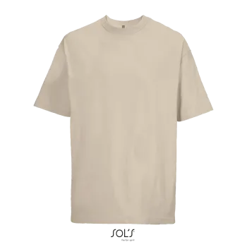 Φωτογραφία από μπροστά από Boxy Men - Ανδρικό oversized T-shirt σε χρώμα Linen
