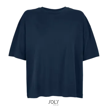 Φωτογραφία από μπροστά από Boxy Women - Γυναικείο oversized T-shirt σε χρώμα French Navy