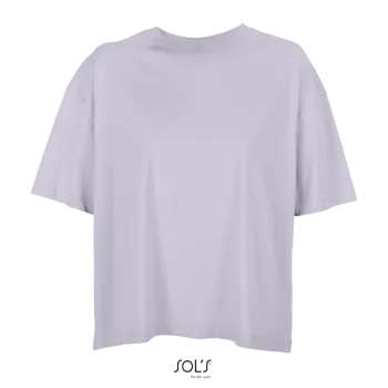 Φωτογραφία από μπροστά από Boxy Women - Γυναικείο oversized T-shirt σε χρώμα Lilac