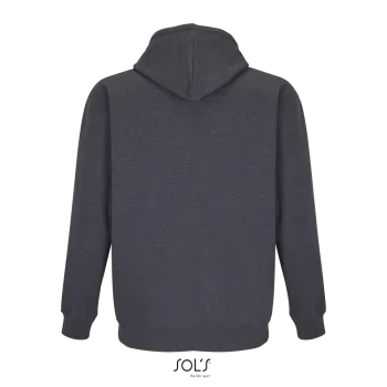 Φωτογραφία από πίσω από Carter 3XL - Unisex ζακέτα φούτερ με κουκούλα σε χρώμα Charcoal Melange