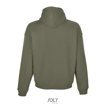 Φωτογραφία από πίσω από Connor - Unisex oversized μπλούζα φούτερ με κουκούλα σε χρώμα Khaki