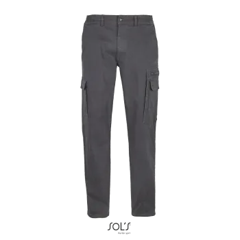 Φωτογραφία από μπροστά από Docker (60-64) - Ανδρικό παντελόνι cargo ελαστικό σε χρώμα Dark Grey