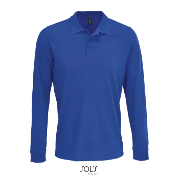 Φωτογραφία από μπροστά από Prime LSL 4-5XL - Unisex μακρυμάνικο πόλο πικέ σε χρώμα Royal Blue