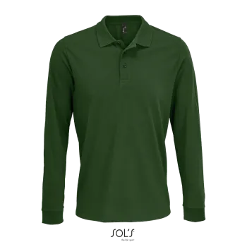 Φωτογραφία από μπροστά από Prime LSL 4-5XL - Unisex μακρυμάνικο πόλο πικέ σε χρώμα Bottle Green