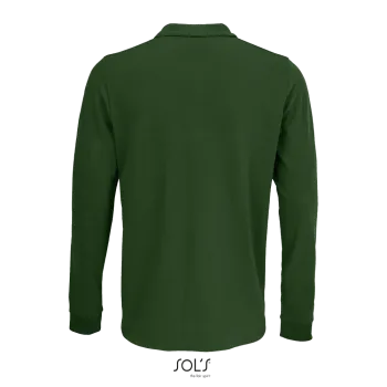 Φωτογραφία από πίσω από Prime LSL 4-5XL - Unisex μακρυμάνικο πόλο πικέ σε χρώμα Bottle Green